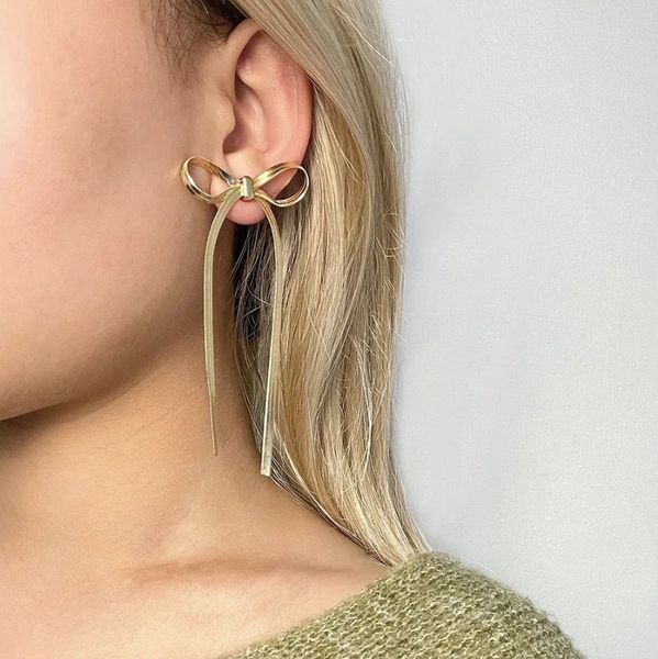 Boreas ,Bow stud earrings ladies exaggerated earrings